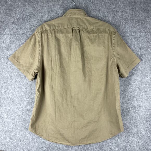 J Crew Oarsman Shirt Mens Medium Beige Button Up Cotton Twill Safari Outdoor NEW - Picture 10 of 14